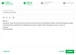 Message aux parents